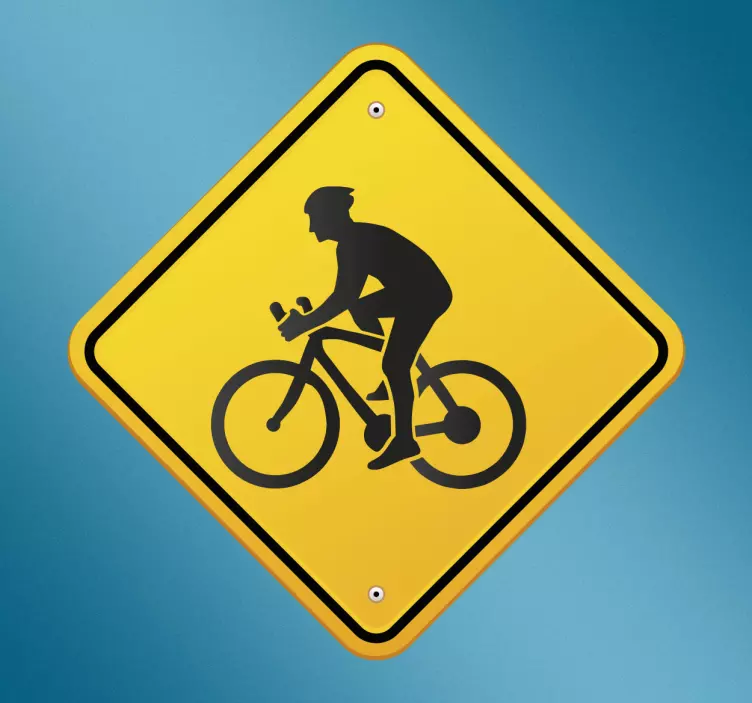Cyclist Warning Sign - TenStickers
