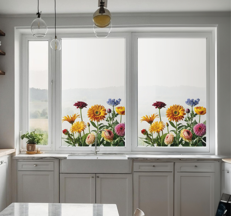Daisy design window decal - TenStickers