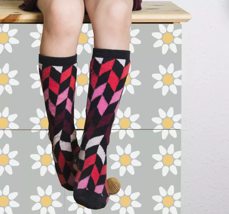 Daisy pattern furniture sticker - TenStickers