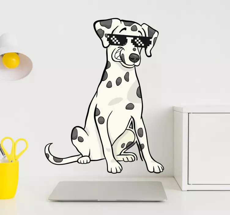 Dalmatian with sun glasses wall sticker - TenStickers