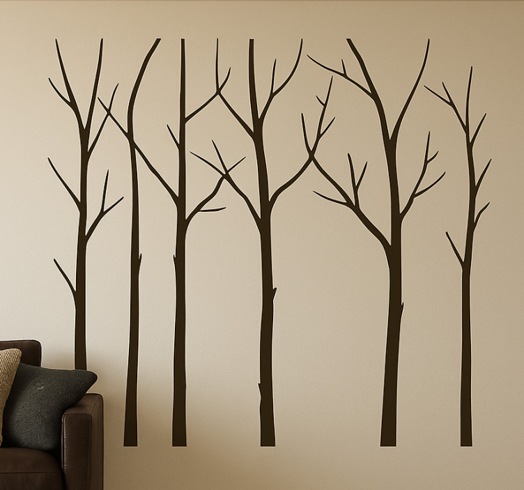Dark Winter trees wall decal for living room - TenStickers
