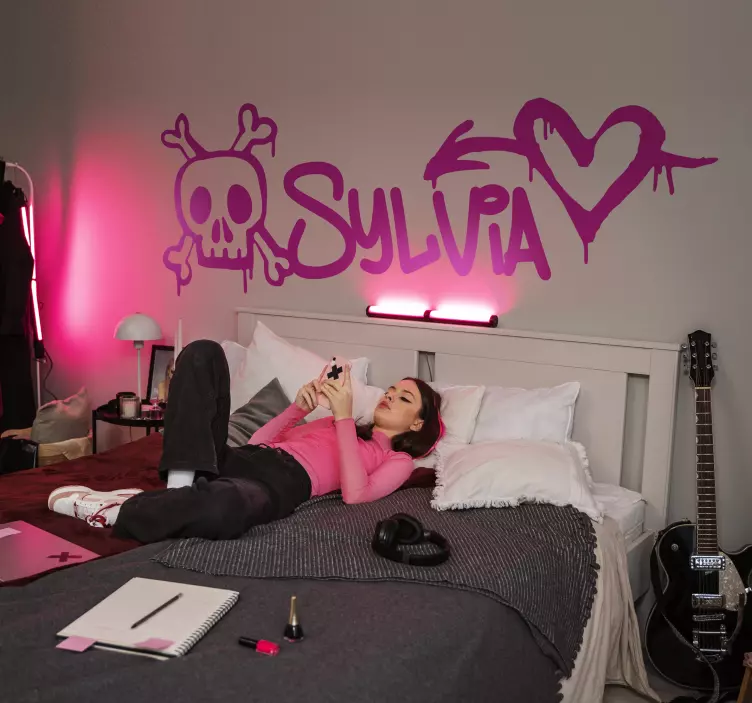 Death and love graffiti urban sticker - TenStickers