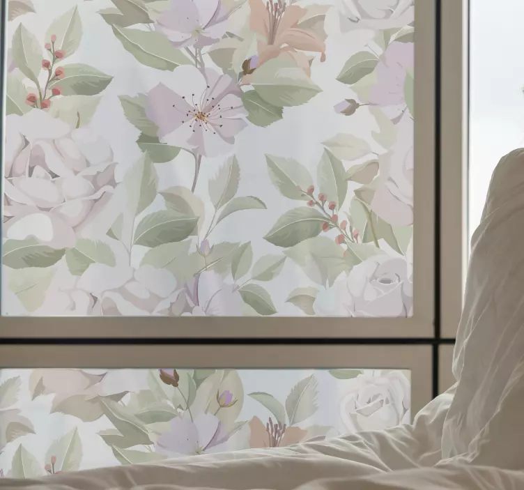 Delicate floral arrangement window sticker - TenStickers