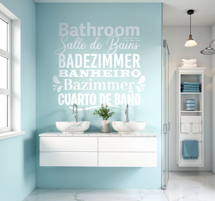 Different languages wall decal for bathroom - TenStickers