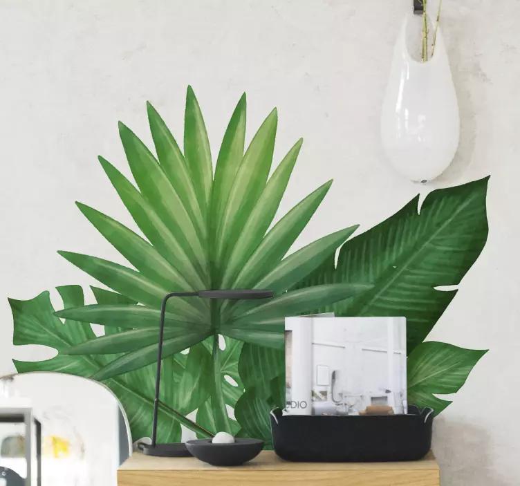 Different tropical leafs plant wall sticker - TenStickers