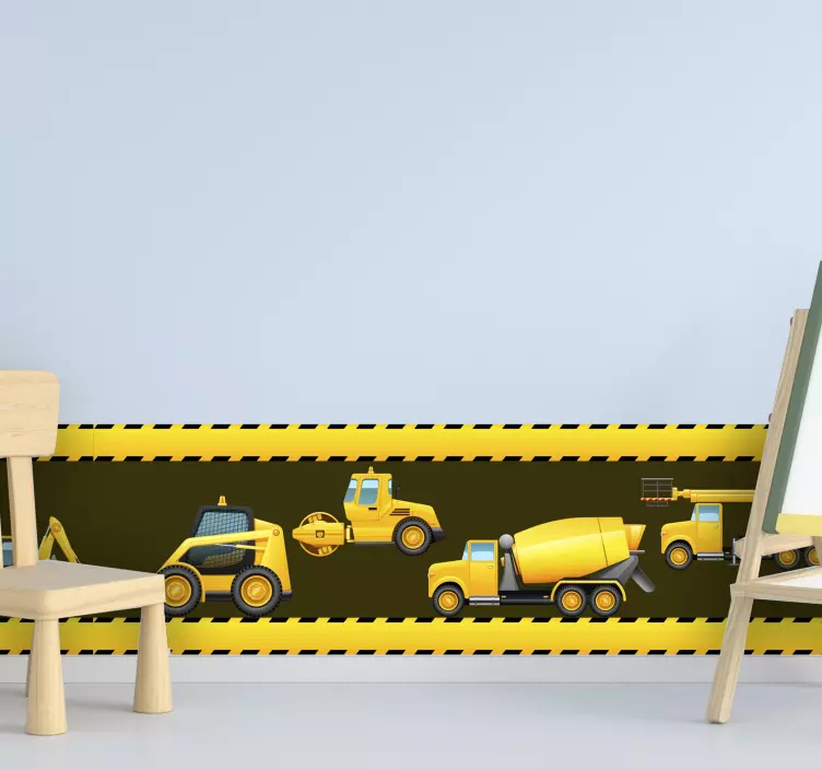 Digger border wall border sticker - TenStickers