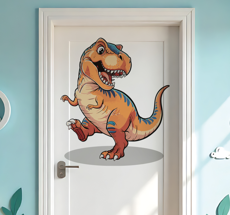 Dinosaur door sticker for kids room - TenStickers