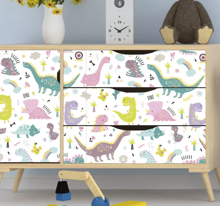 Dinosaur kallax furniture decal - TenStickers