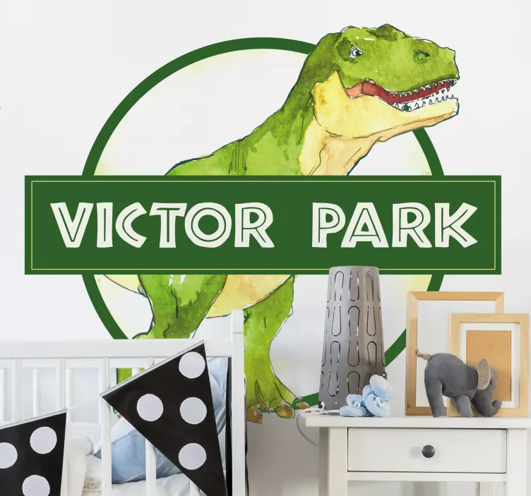 Dinosaur Themed Customization location wall sticker - TenStickers