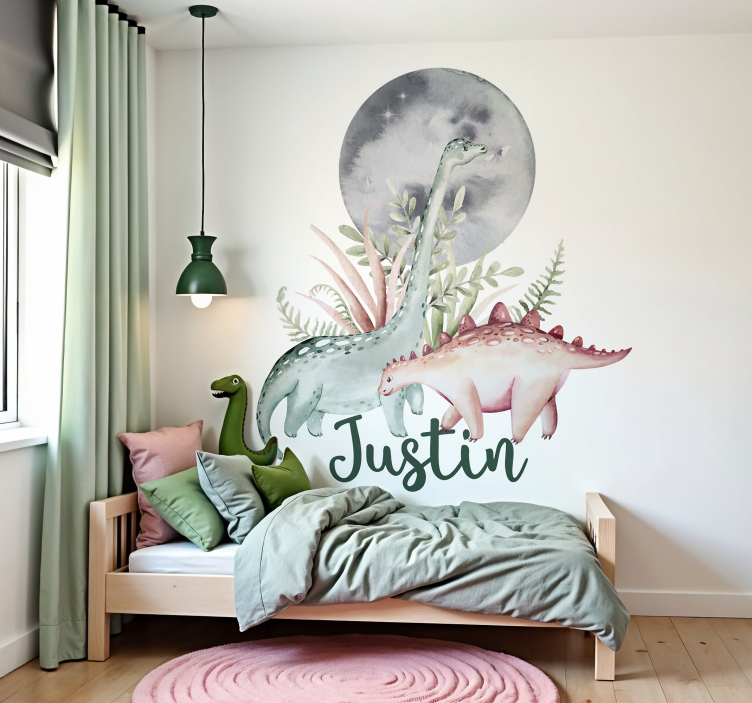 Dinosaurs scene wall decal - TenStickers