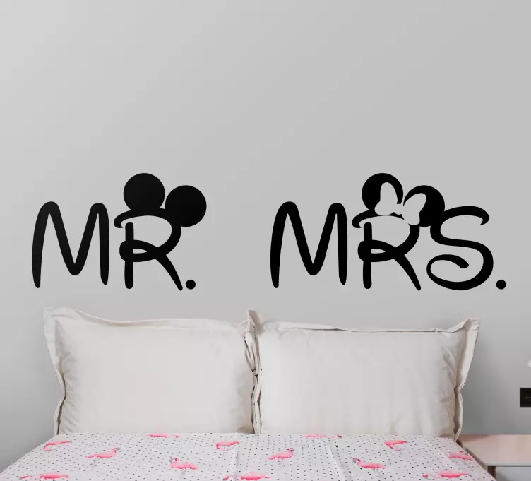Disney Mr. Mrs. headboard  headboard sticker - TenStickers