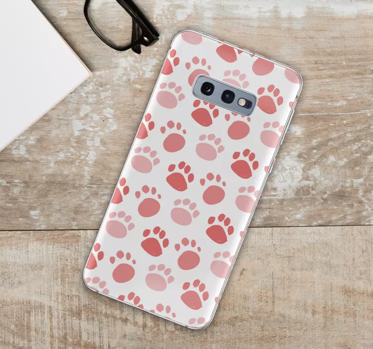 Dog footprint pattern (samsung) sticker - TenStickers