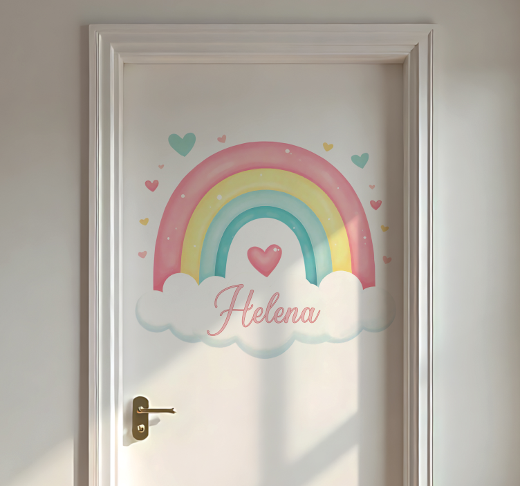 Door sticker rainbow for kids room - TenStickers