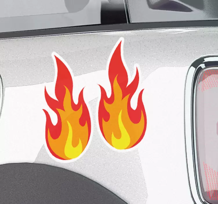 Double fire Car vinyl Sticker - TenStickers