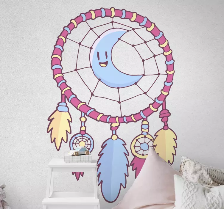 Dream catcher with blue moon kids wall sticker - TenStickers