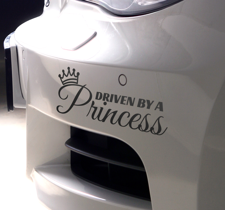 Driven by a princess car decal - TenStickers