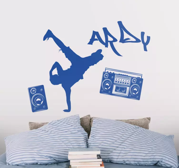 Dynamic Breakdancer Graphic musical wall sticker - TenStickers