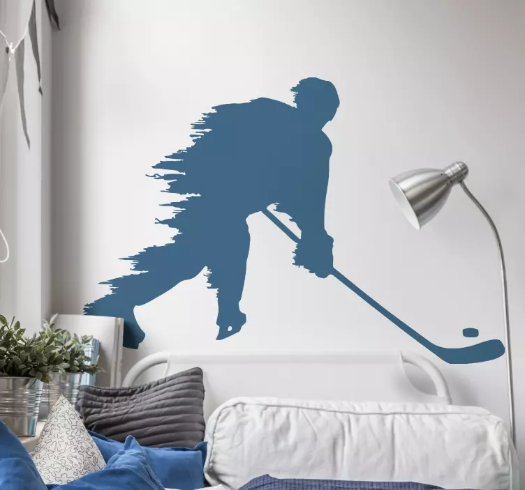 Dynamic Hockey Player soccer wall decal - TenStickers