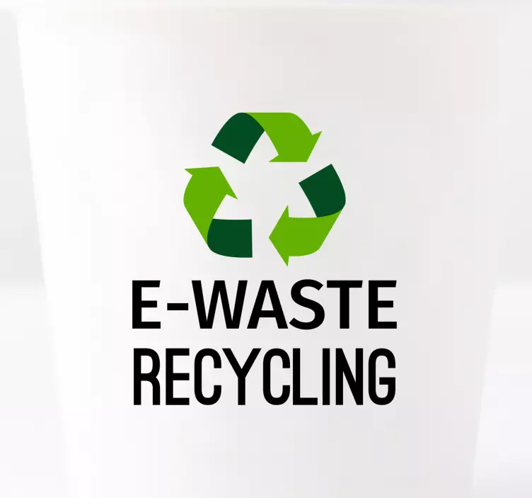 E-Waste Reprocessing Icon recycling decal for bin - TenStickers