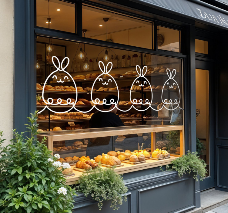 Easter day border window decal for business - TenStickers