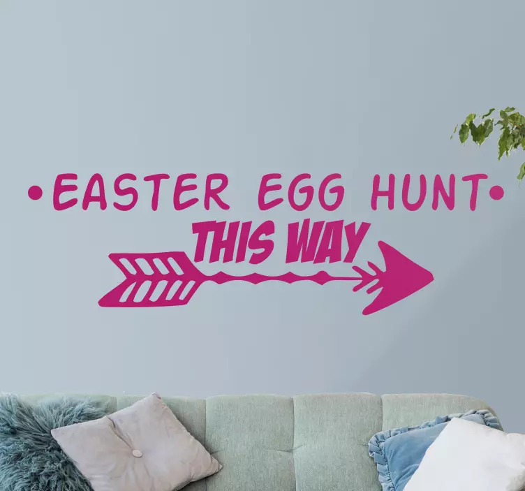Easter egg hunt this way wall sticker - TenStickers