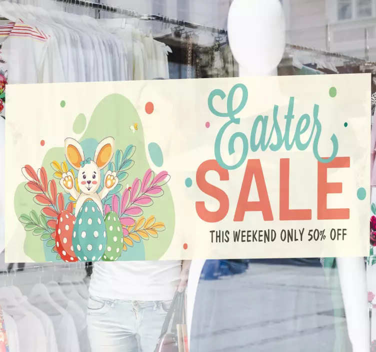 Easter sales  window sticker - TenStickers