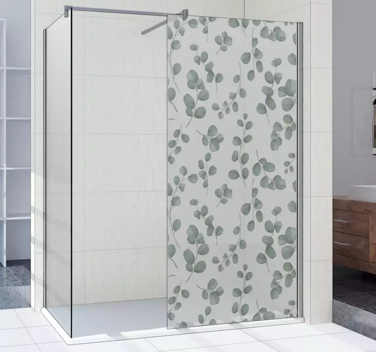 Seamless pattern floral shower screen sticker - TenStickers