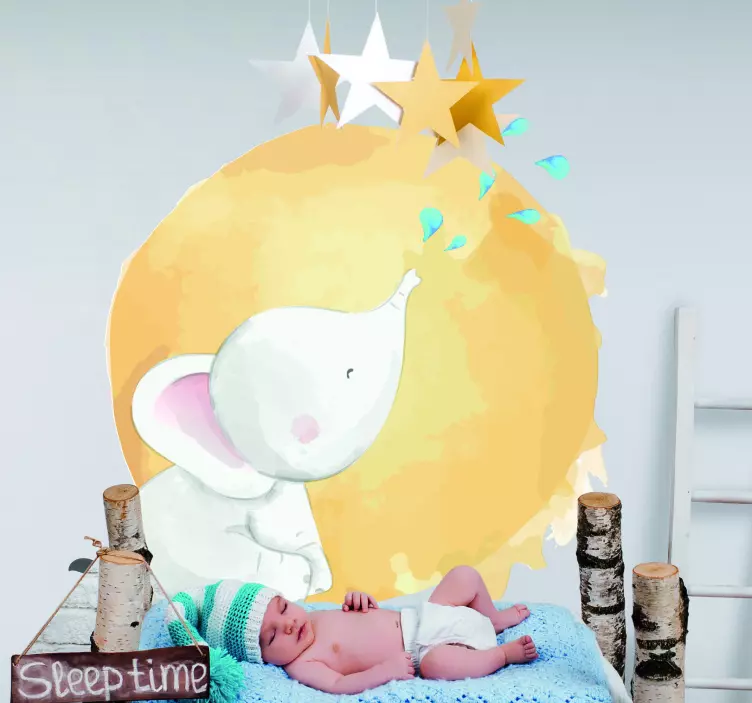 Elephant Dreaming Stars wall stickers for kids - TenStickers