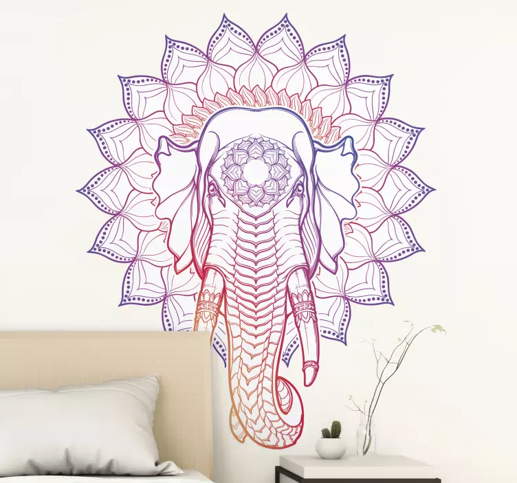 elephant Hindu boho answer wild animal decal - TenStickers