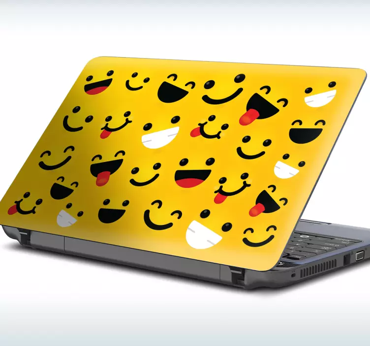 Emoji Pattern Overlay laptop skin - TenStickers