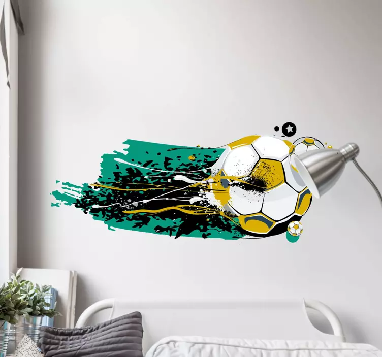 Energetic soccer movement soccer wall decal - TenStickers