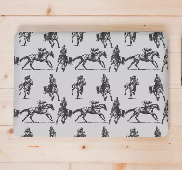 Equestrian Riders Pattern laptop skin - TenStickers