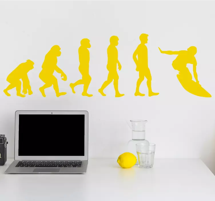 Monocolour evolution figure surf sticker - TenStickers
