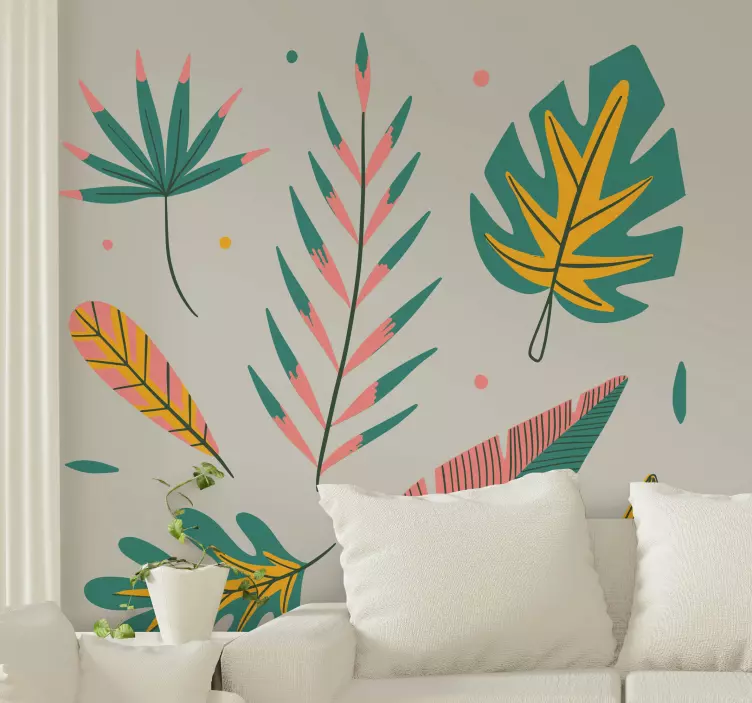 Exotic plant in the room plant wall decal - TenStickers