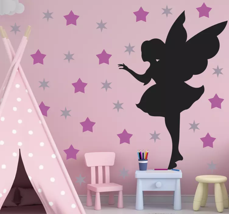 Fairy Silhouette fantasy wall decal - TenStickers