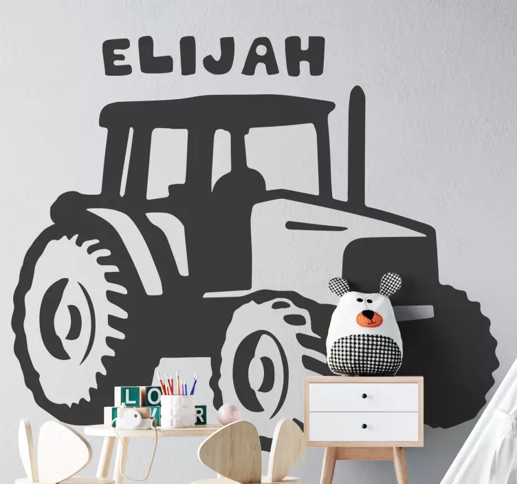 Farm animal wall decal customizable tractor design - TenStickers