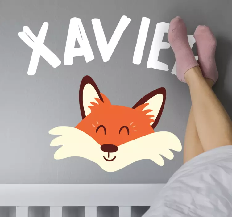 Farm animal wall decal playful fox head - TenStickers