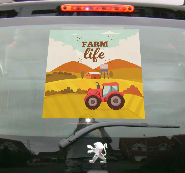 Farm life Tractor car sticker - TenStickers