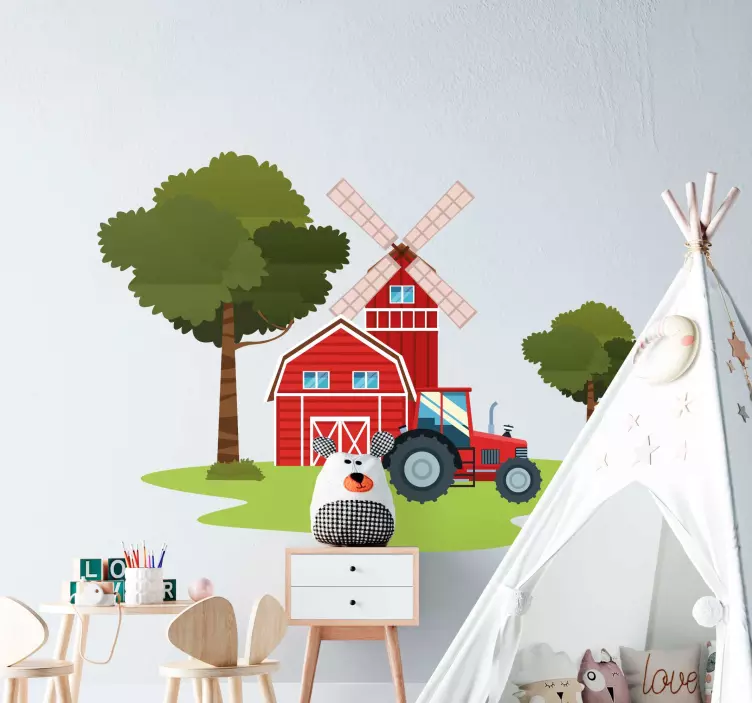 Farm scene elements decoration wall sticker - TenStickers