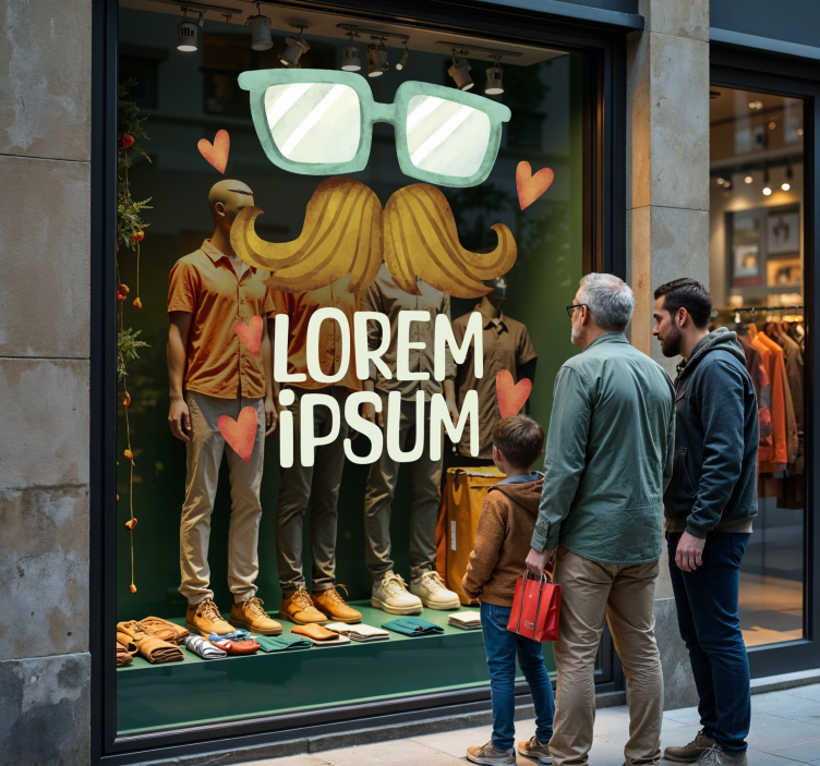 father's day custom text window decal for business - TenStickers