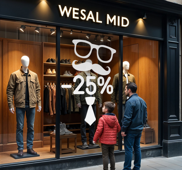 father's day discount window decal for business - TenStickers