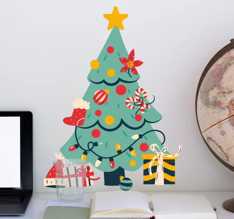 Festive Tree Decor holiday sticker - TenStickers
