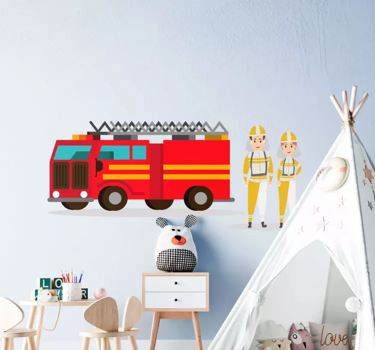 Fire Truck Heroes wall stickers for kids - TenStickers