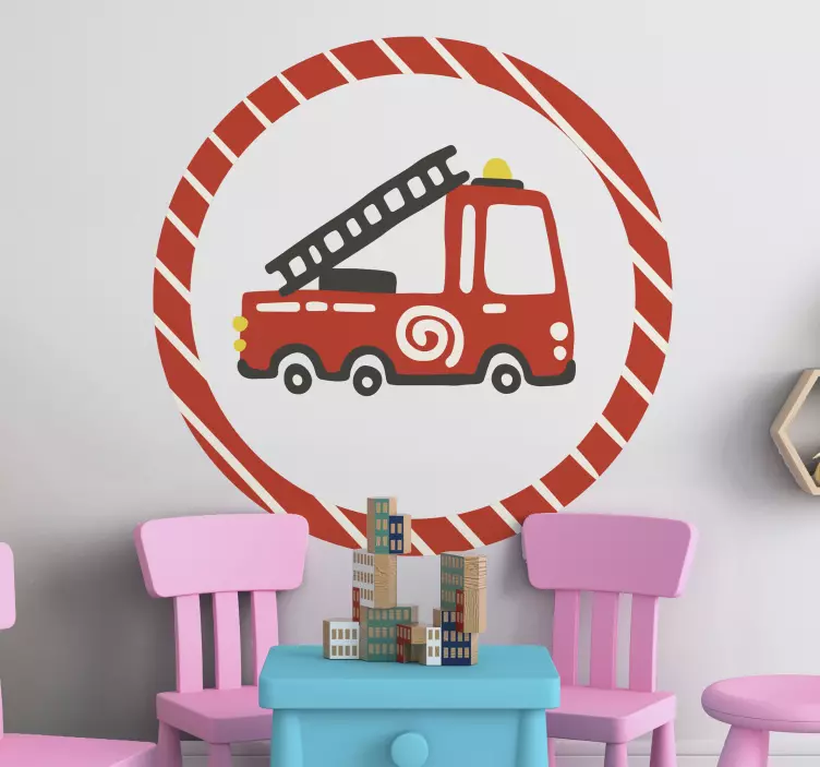 Fire Truck Illustration wall stickers for kids - TenStickers