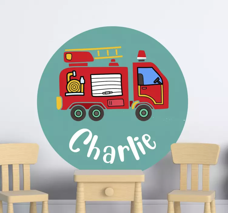 Fire Truck Theme wall stickers for kids - TenStickers