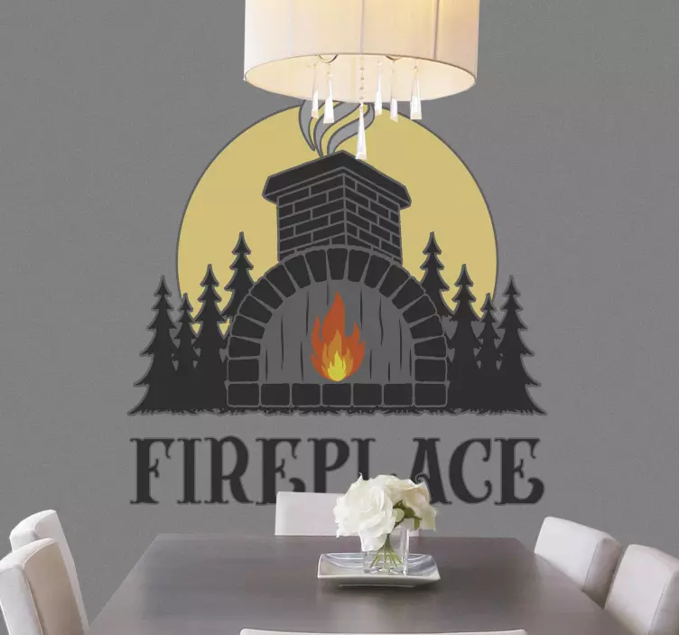 Fireplace logo object sticker - TenStickers