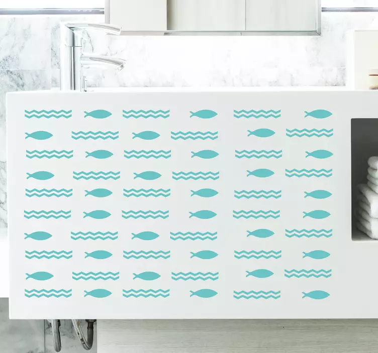Fish silhouette furniture sticker - TenStickers