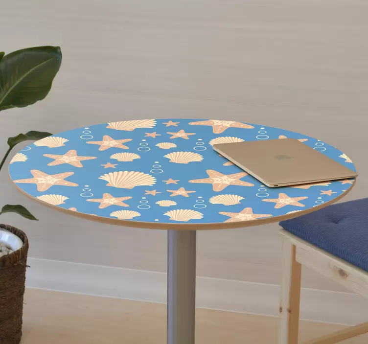 Fish star and shells under sea furniture decal - TenStickers