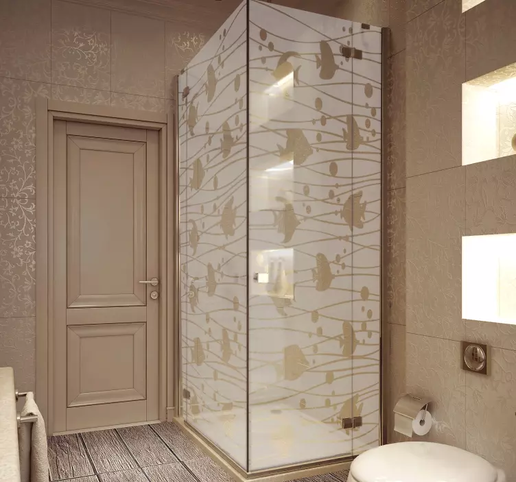 Fish Translucent Shower Sticker - TenStickers