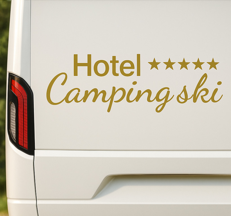 Five star hotel camping camper decal - TenStickers